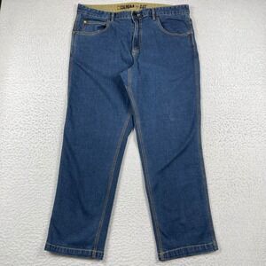 CAT Workwear Denim Mens 38x30 Blue Straight‎ Leg Stretch Durable Work Jeans